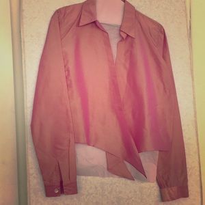 Holographic Pink Front tied Top